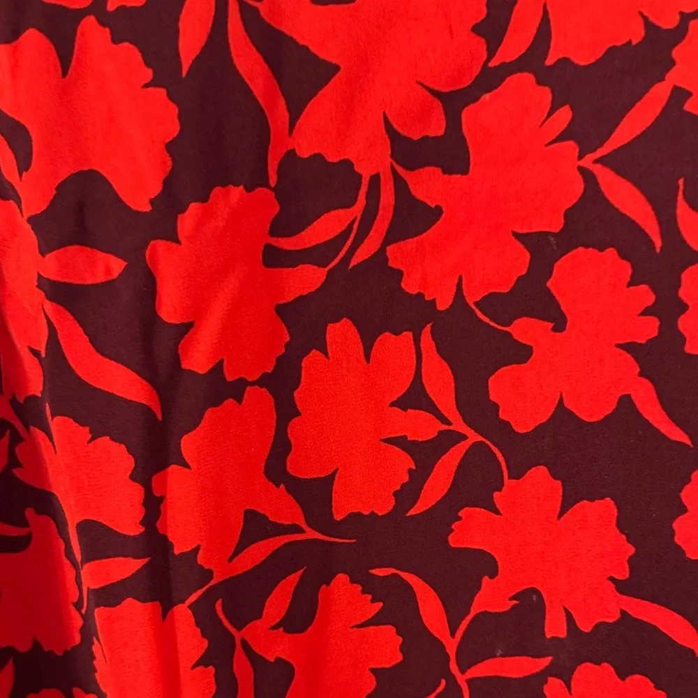 Michael Kors Red and Black Floral Blouse - Picture 4 of 5